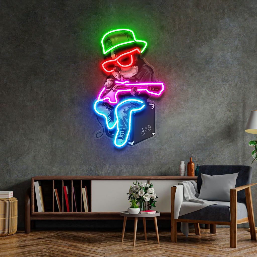 Rock Pug LED Neon Sign Light Pop Art