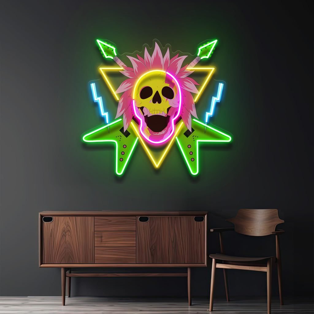 Rock And Skull LED Neon Sign Light Pop Art - Image 2