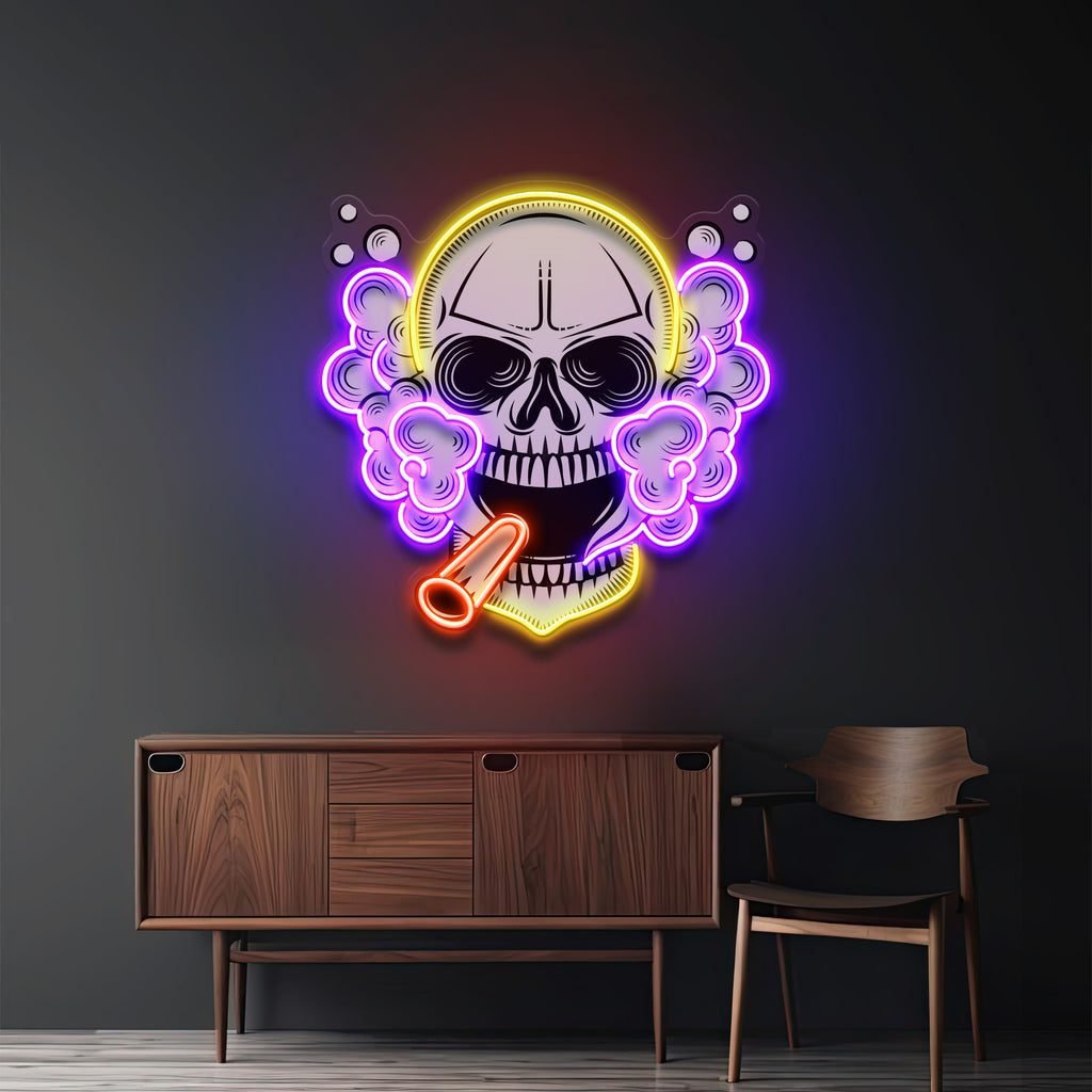 Tobacco Skull Vibe LED Neon Sign Light Pop Art - Image 2